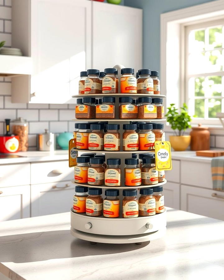 Rotating Carousel Spice Rack - 25 Spice Rack Ideas