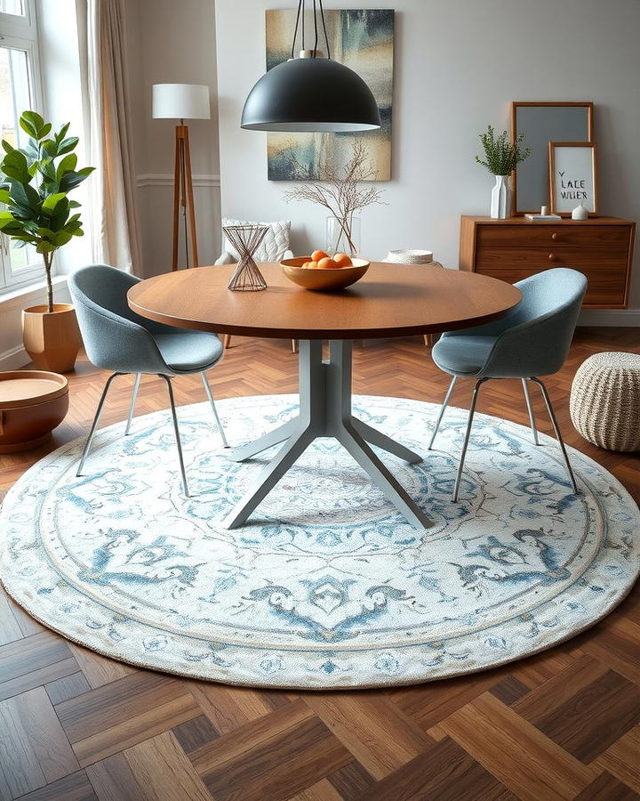 Round Rugs for Circular Dining Tables 2 - 30 Dining Room Rug Ideas