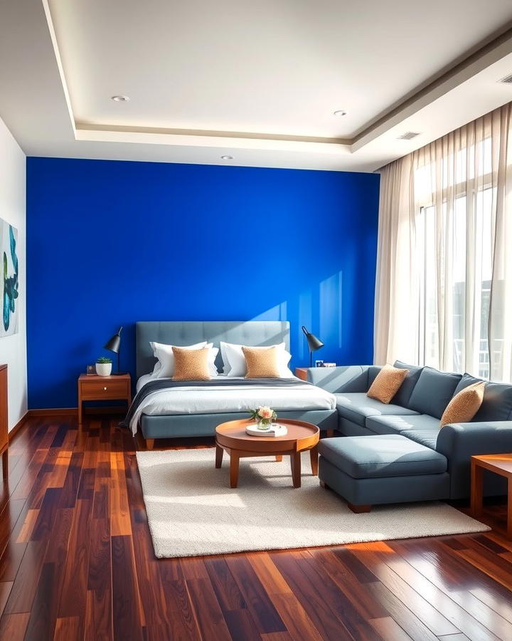 Royal Blue Accent Wall - 25 Royal Blue Bedroom Ideas