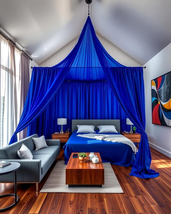 Royal Blue Bed Canopy - 25 Royal Blue Bedroom Ideas