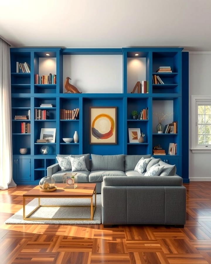 Royal Blue Shelving - 25 Royal Blue Bedroom Ideas