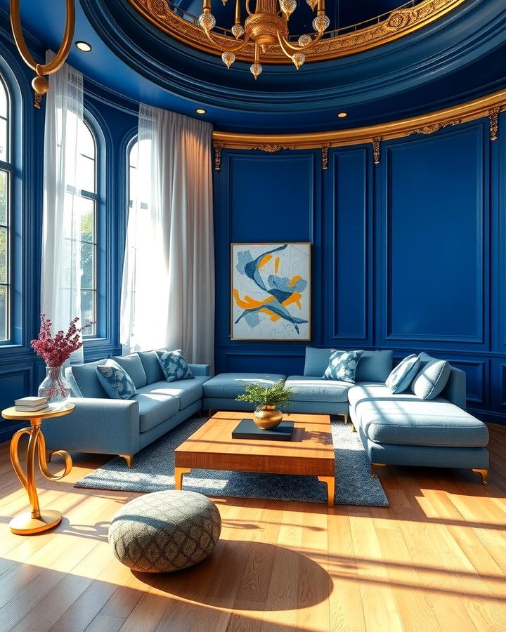 Royal Blue and Gold Accents - 25 Royal Blue Bedroom Ideas