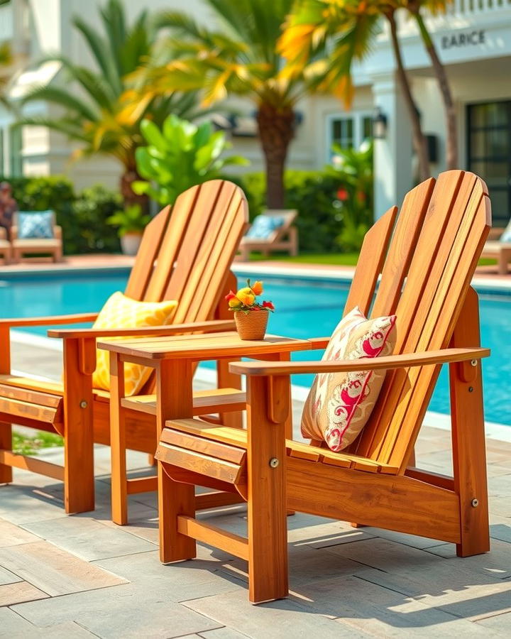 Rustic Adirondack Chairs - 25 Pool Furniture Ideas