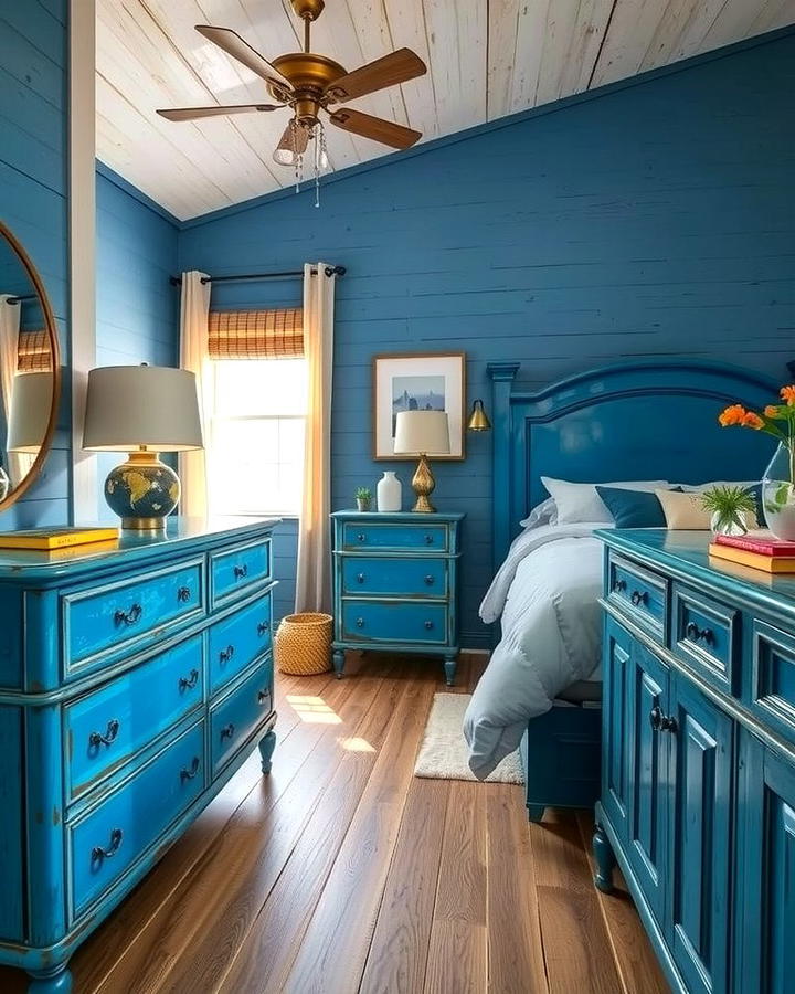 Rustic Blue Furniture - 25 Moody Blue Bedroom Ideas