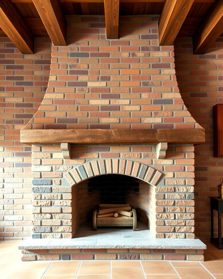 Rustic Brick Fireplace - 25 Spanish Style Fireplace Ideas