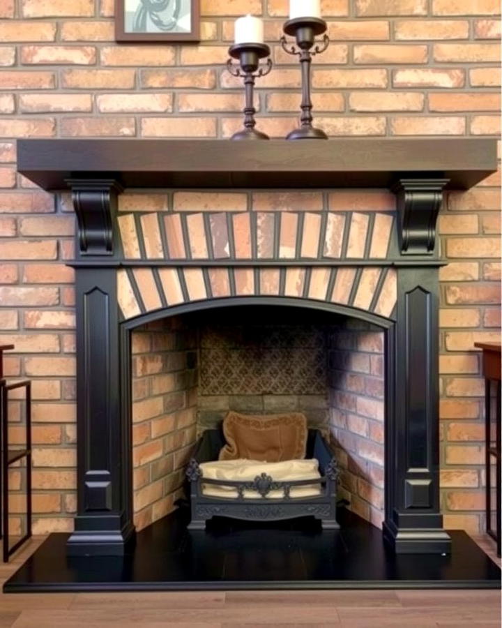 Rustic Brick Fireplace with Cast Iron Insert - 25 Rustic Living Room With a Brick Fireplace Ideas