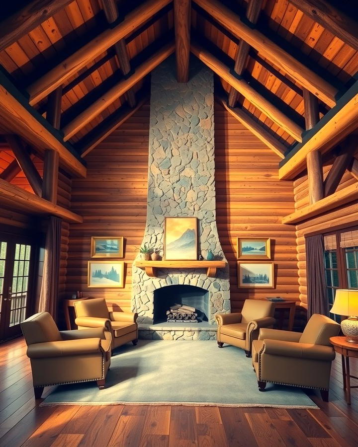 Rustic Cabin Charm - 25 Rooms With Fireplaces With Vaulted Ceilings Features