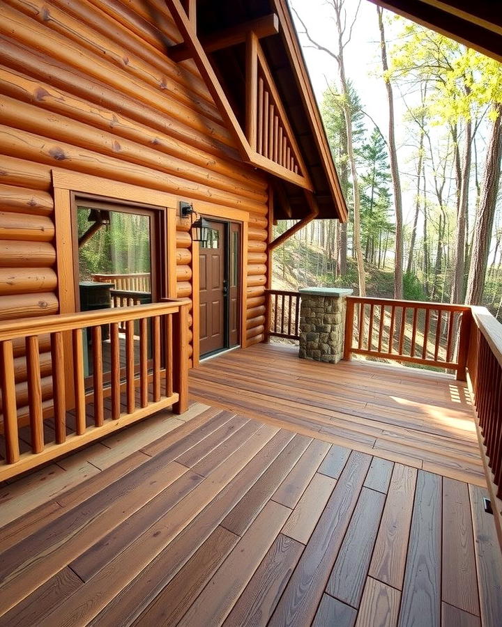 Rustic Cabin Style Decks - 25 Wood Deck Ideas