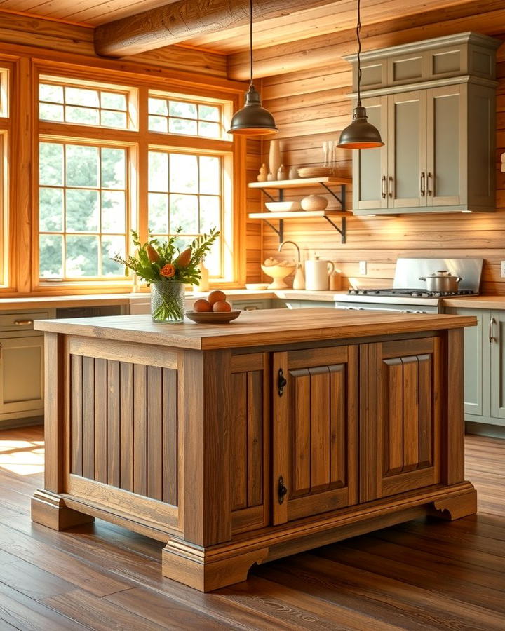 Rustic Charm with Natural Wood Shiplap - 25 Shiplap Kitchen Island Ideas