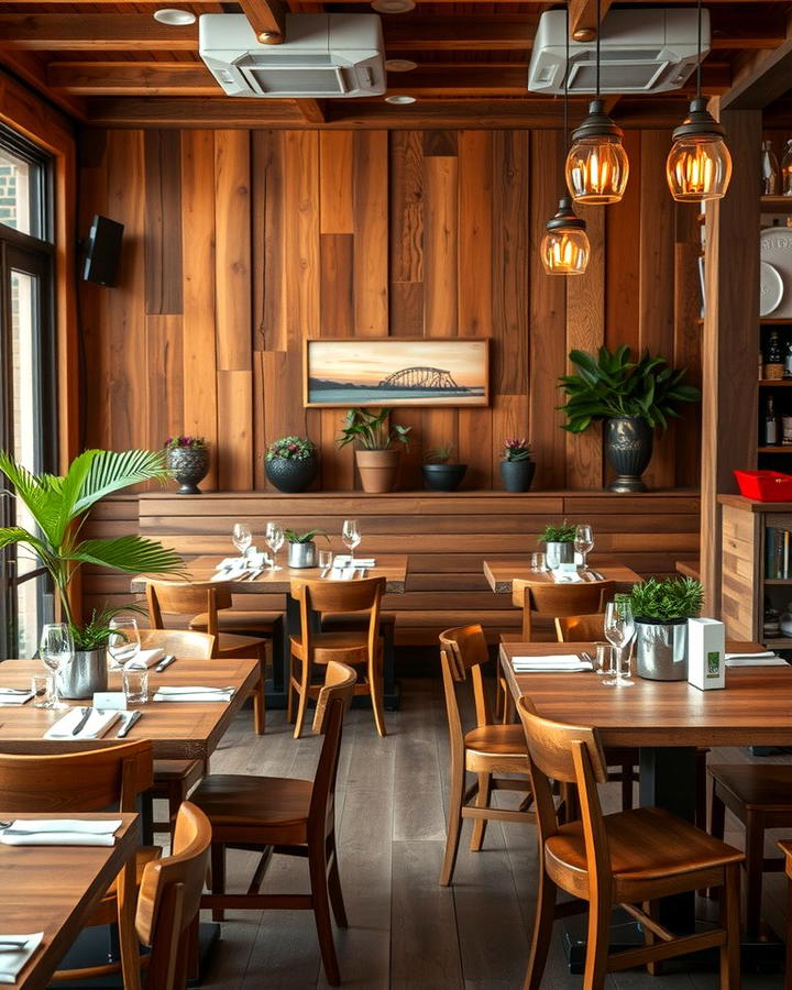 Rustic Charm with Reclaimed Wood - 25 Restaurant Interior Design Ideas