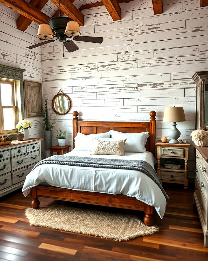 Rustic Charm with Weathered Shiplap - 25 Shiplap Bedroom Ideas