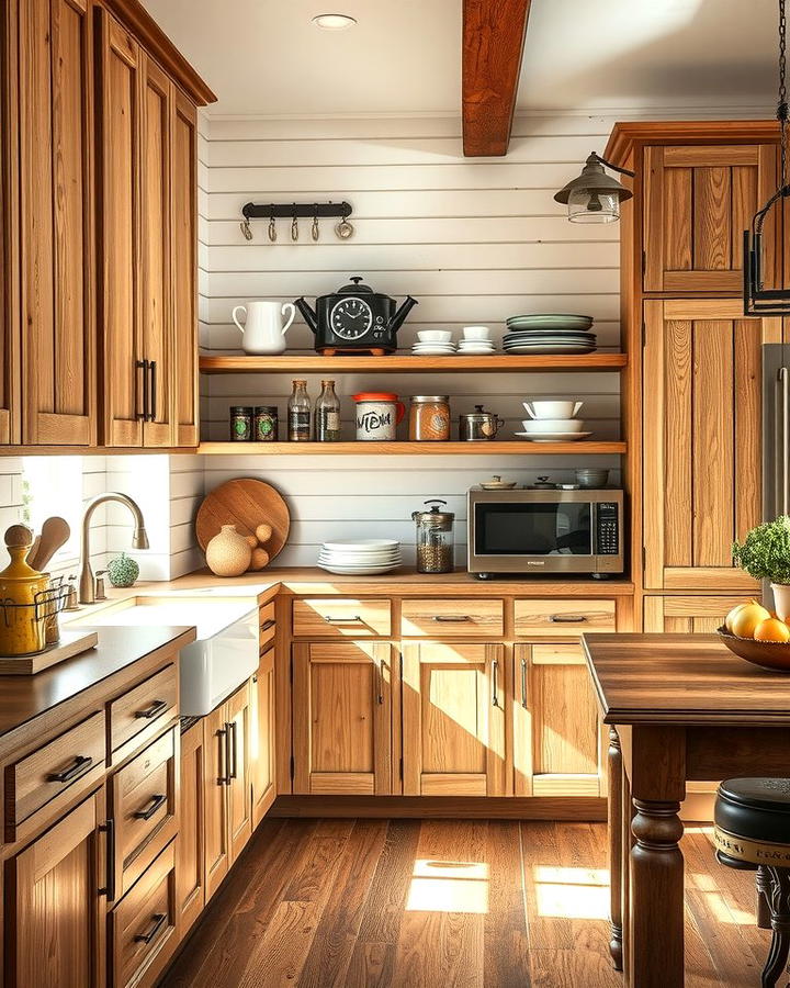 Rustic Charm with White Oak Accents - 30 Kitchens With White Oak Cabinets