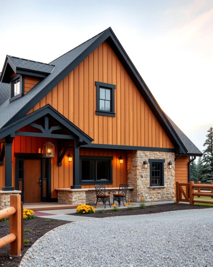 Rustic Elegance - 25 Tan House With Black Trim Design Ideas