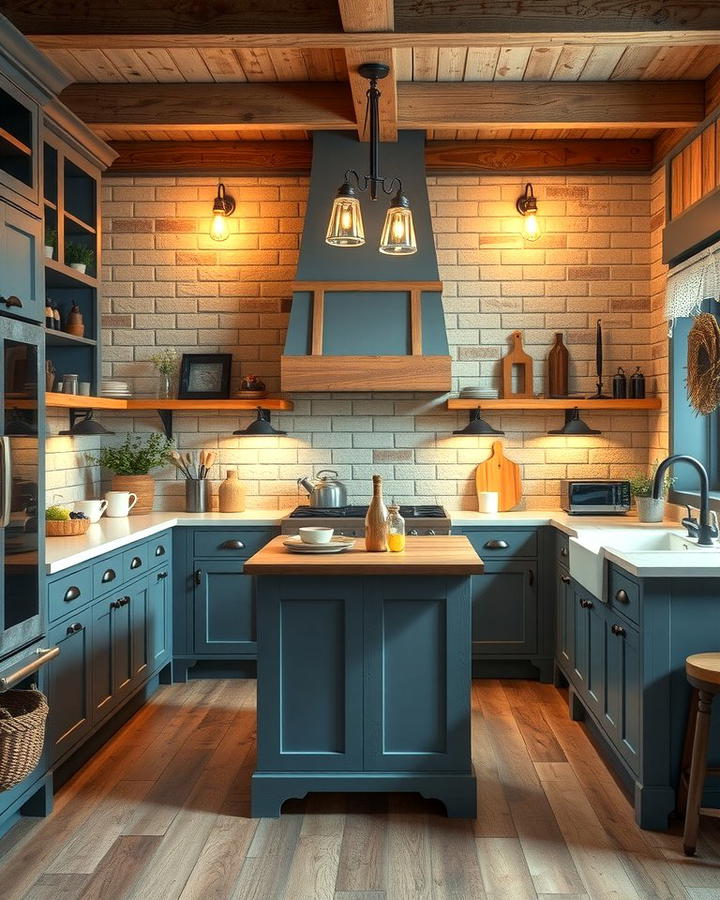 Rustic Farmhouse Aesthetic - 30 kitchens with blue countertops