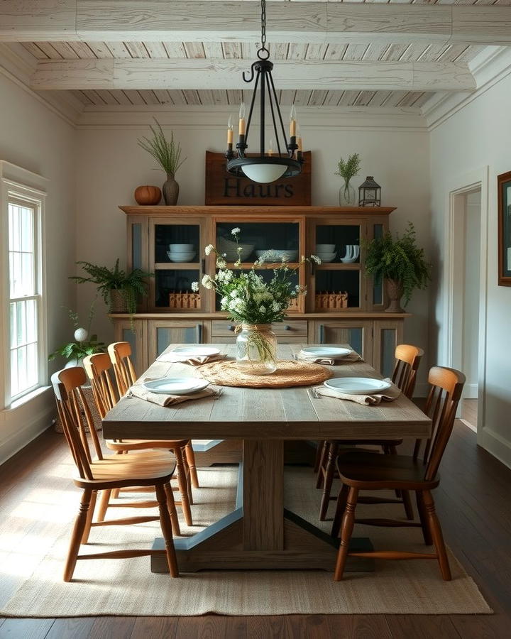 Rustic Farmhouse Dining Room - 25 Modern Dining Room Ideas