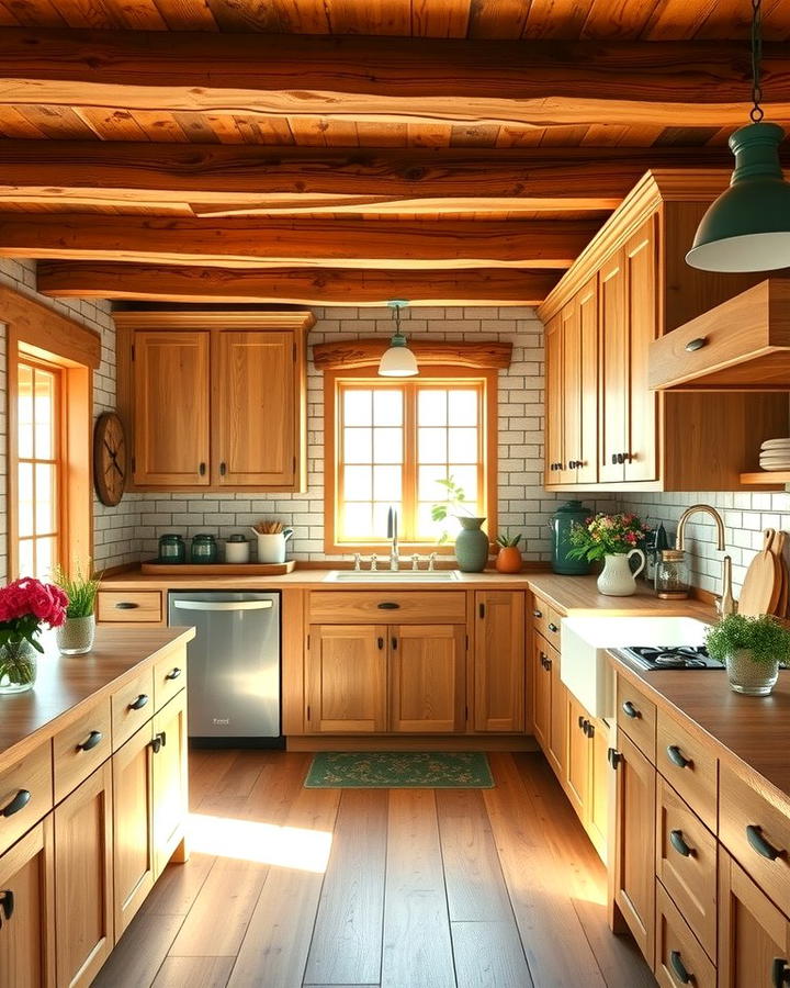 Rustic Farmhouse Kitchen - 30 Kitchens With White Oak Cabinets