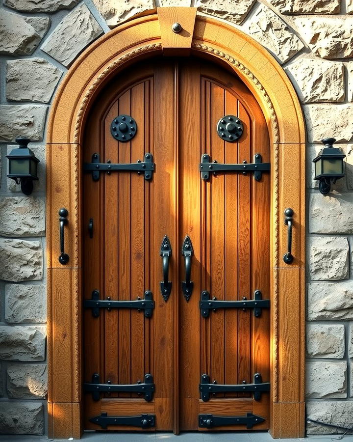 Rustic Front Door with Iron Accents - 25 Rustic Front Door Ideas