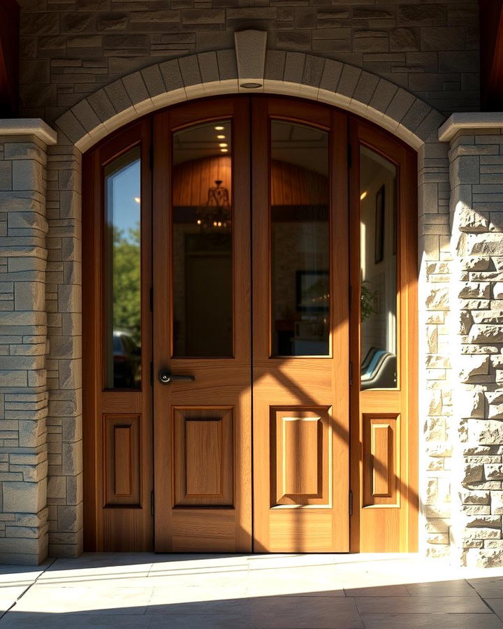 Rustic Front Door with Side Panels - 25 Rustic Front Door Ideas