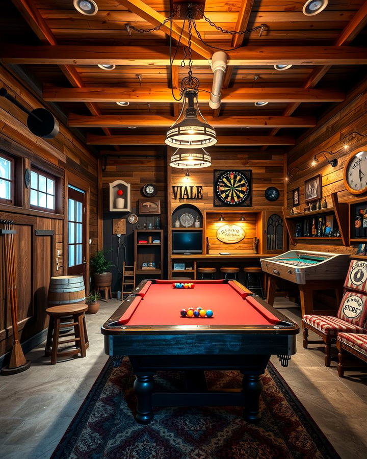 Rustic Game Room Charm - 30 Garage Game Room Ideas