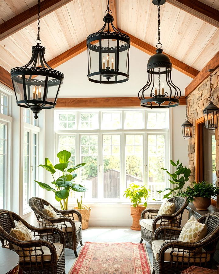 Rustic Light Fixtures for a Cozy Glow - 25 Rustic Sunroom Ideas