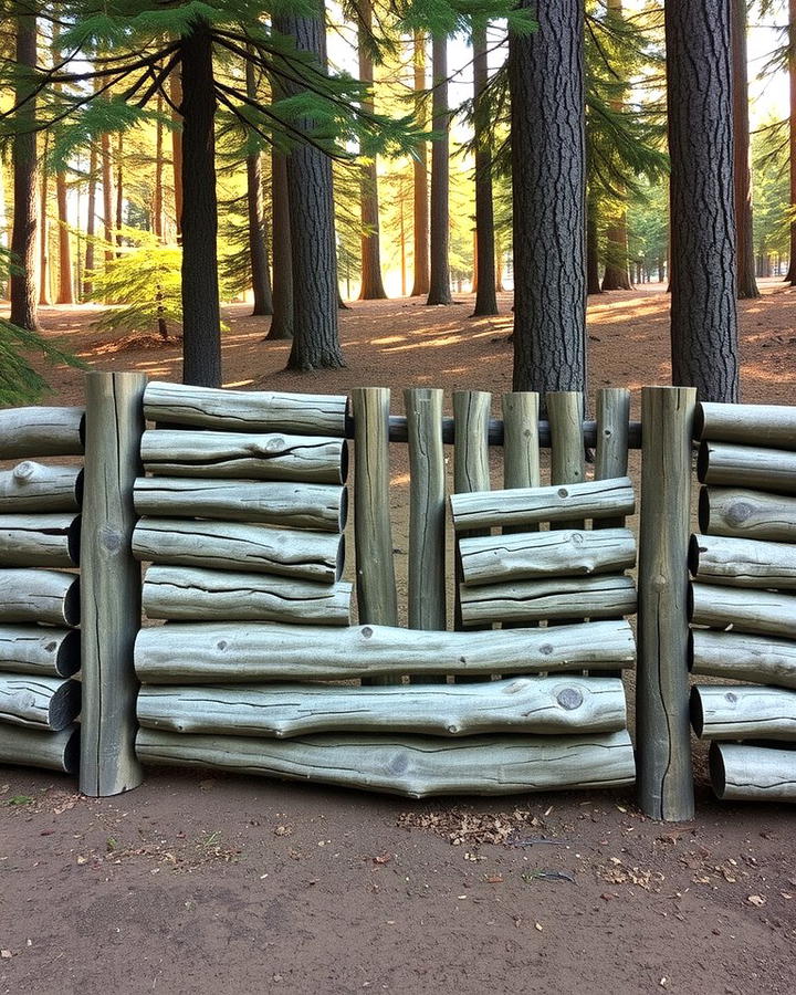 Rustic Log Fence - 25 Wood Fence Ideas