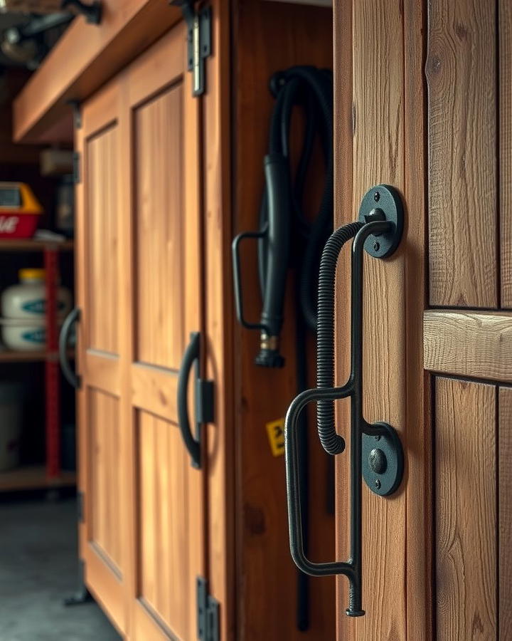 Rustic Metal Hardware - 25 Rustic Garage Ideas