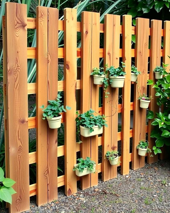 Rustic Pallet Garden Fence - 25 Vertical Pallet Garden Ideas