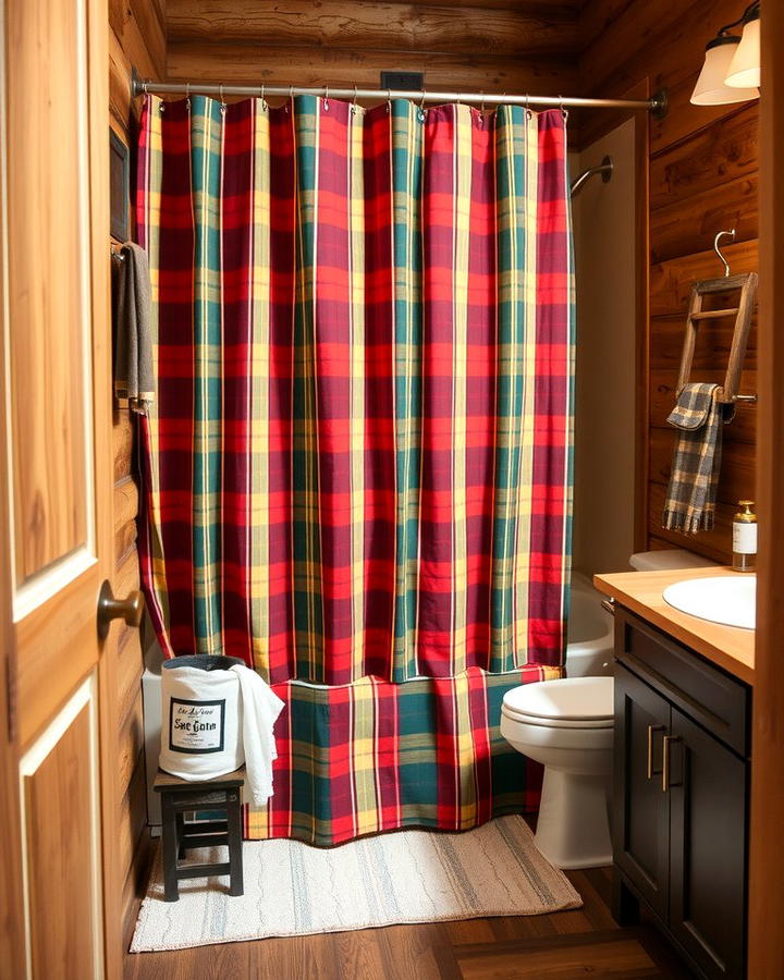 Rustic Plaid for a Cozy Cabin Feel - 25 Shower Curtain Ideas