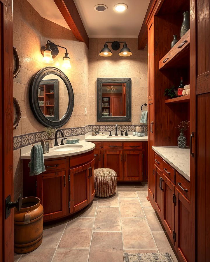 Rustic Red Elements - 25 Red Bathroom Ideas