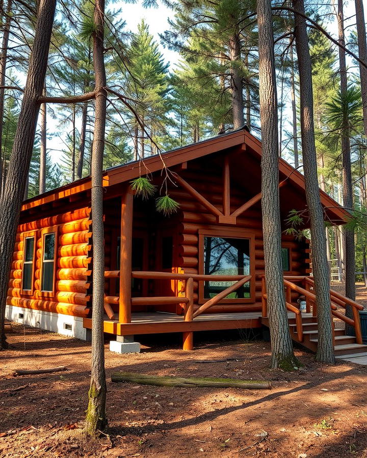 Rustic Red Log Cabin - 25 red home exterior ideas