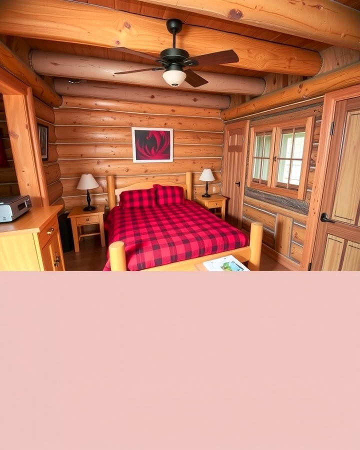 Rustic Red and Wood Combination - 25 Red Bedroom Ideas