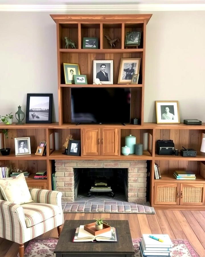 Rustic Shelving Units - 25 Shabby-chic Style Living Room Ideas