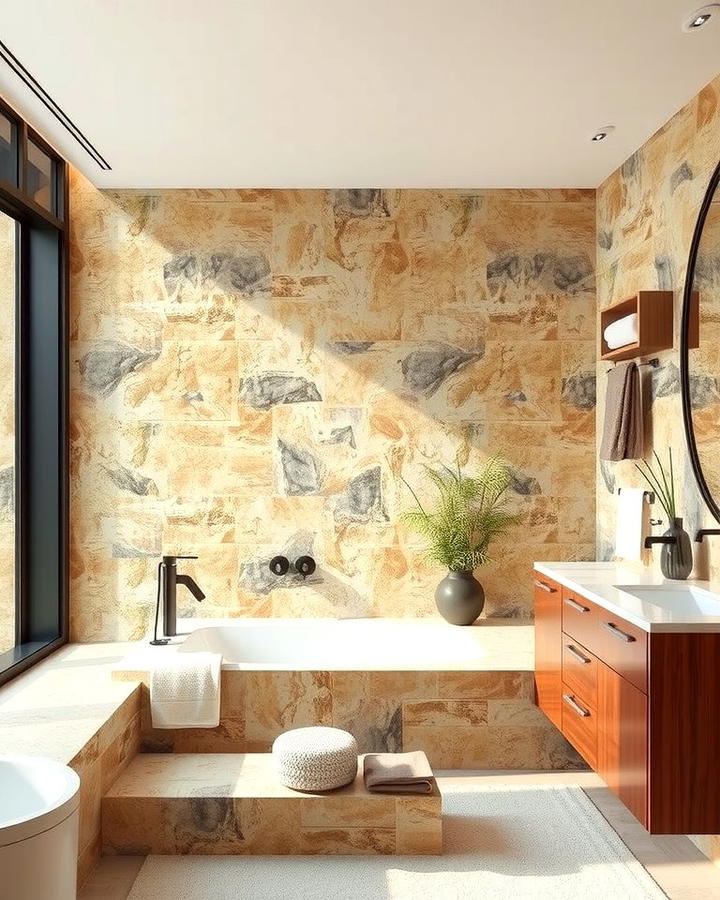 Rustic Stone Accent Walls - 25 Stone Bathroom Ideas