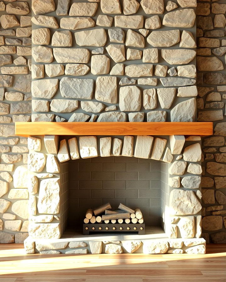 Rustic Stone Fireplace Wall - 30 Fireplace Wall Ideas