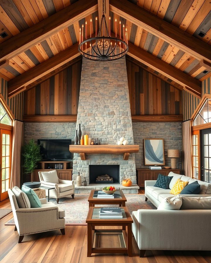 Rustic Stone Fireplaces for a Cozy Cabin Feel - 25 Rooms With Fireplaces With Vaulted Ceilings Features