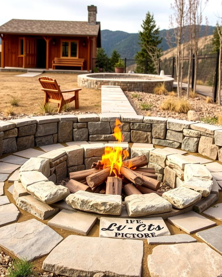 Rustic Stone Haven - 25 Sunken Fire Pit Ideas