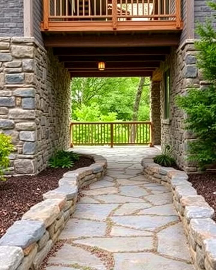 Rustic Stone Pathway - 25 Under Deck Landscaping Ideas