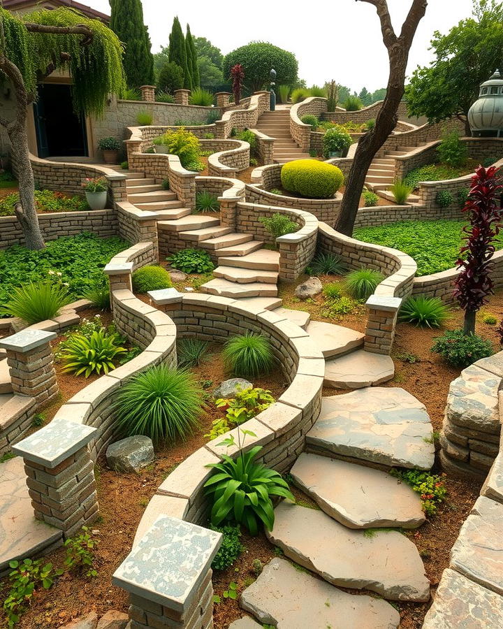 Rustic Stone Pathways - 25 Terraced Garden Ideas