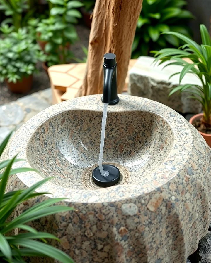 Rustic Stone Sink for Natural Charm - 25 outdoor sink ideas