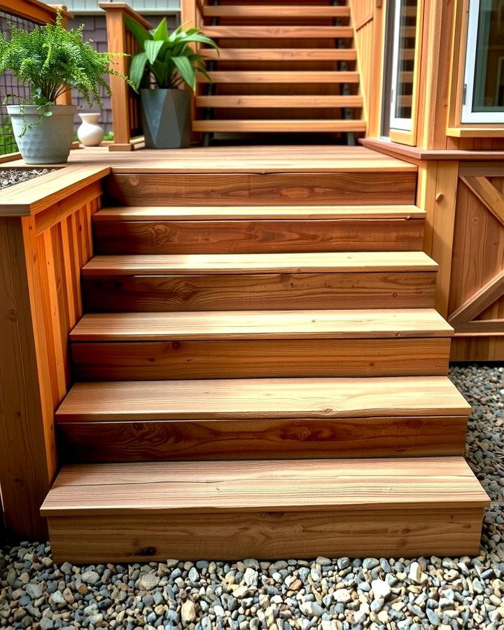 Rustic Timber Steps - 25 Patio Steps Ideas