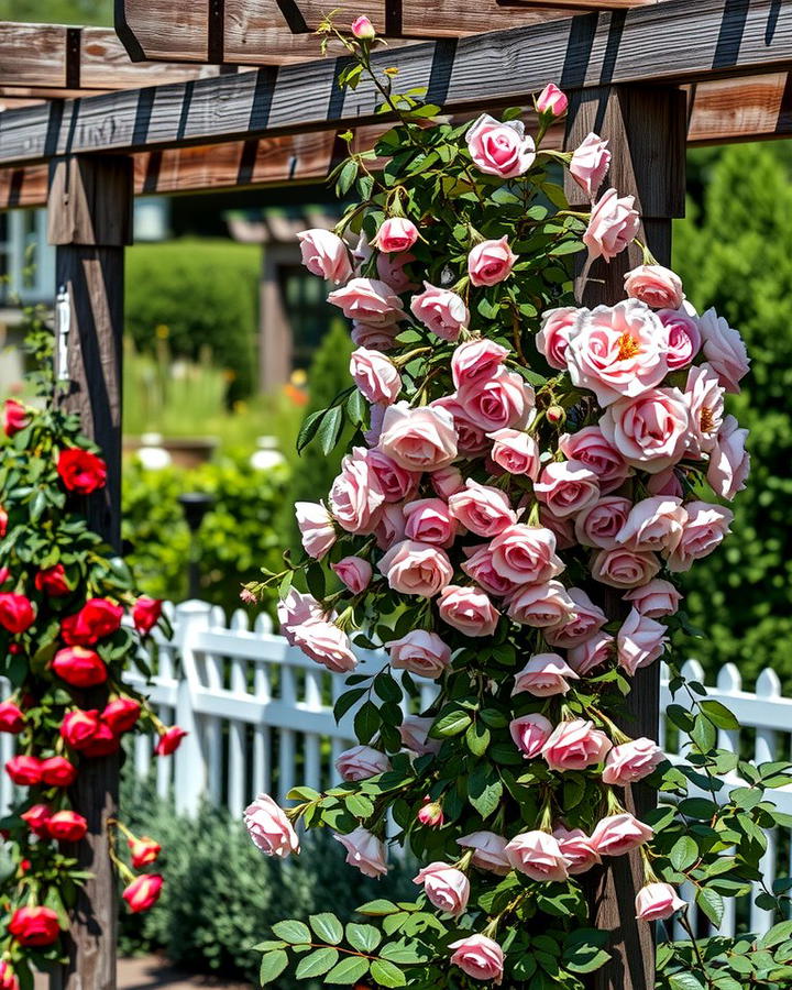 Rustic Trellises Draped in Roses - 25 Rose Garden Ideas