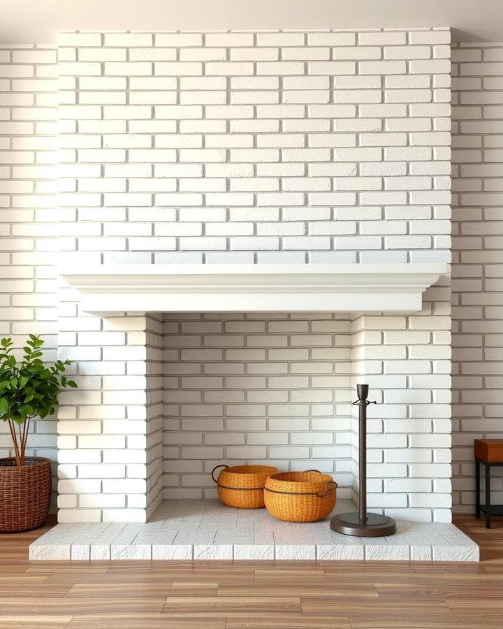 Rustic Whitewashed Brick Fireplace - 25 Rustic Brick Fireplace Ideas