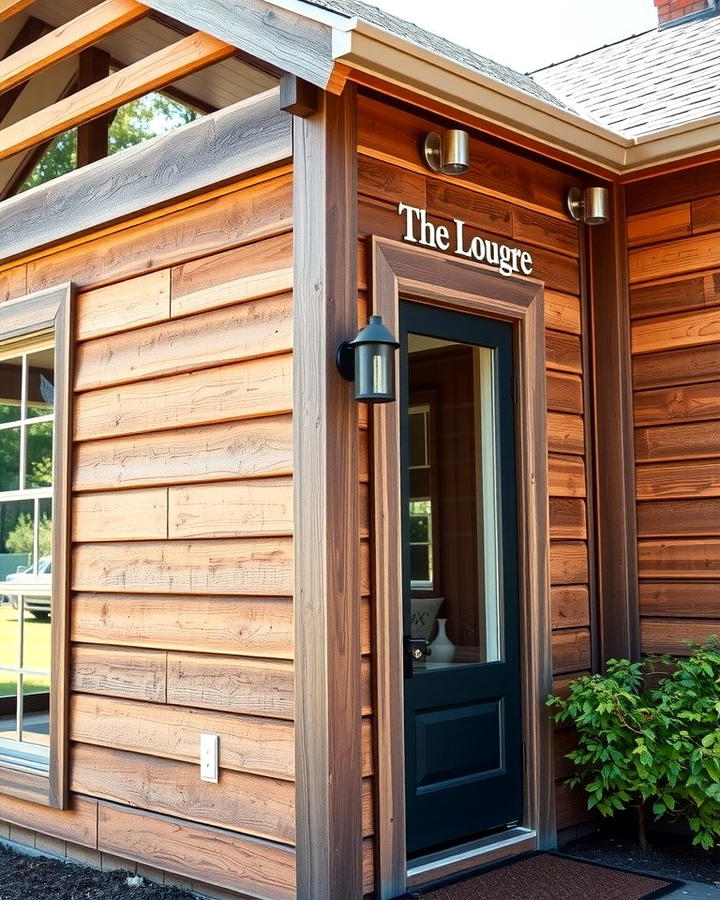 Rustic Wood Paneling with Modern Accents - 30 Pole Barn and Barndominium House Exteriors