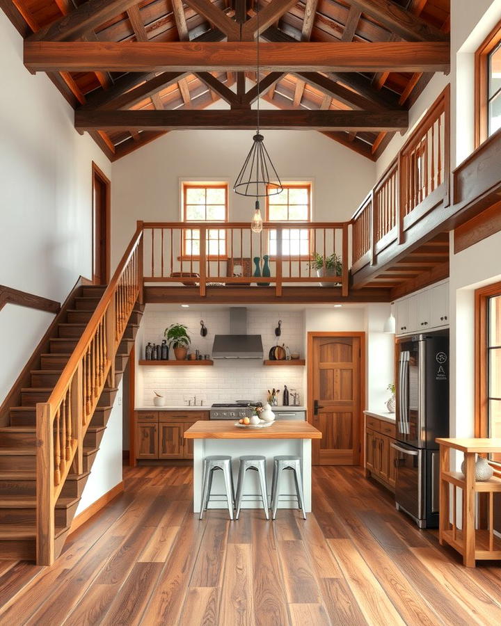 Rustic Wooden Accents - 30 Split Level Kitchen Design Ideas