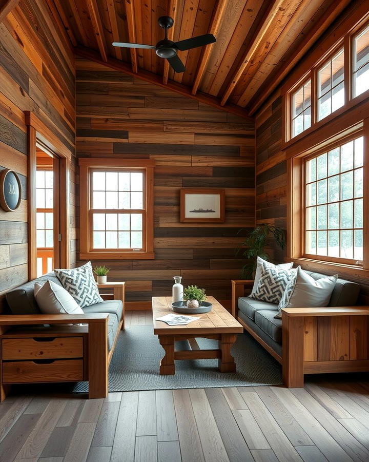 Rustic Wooden Accents - 25 One Room Cabin Interior Design Ideas