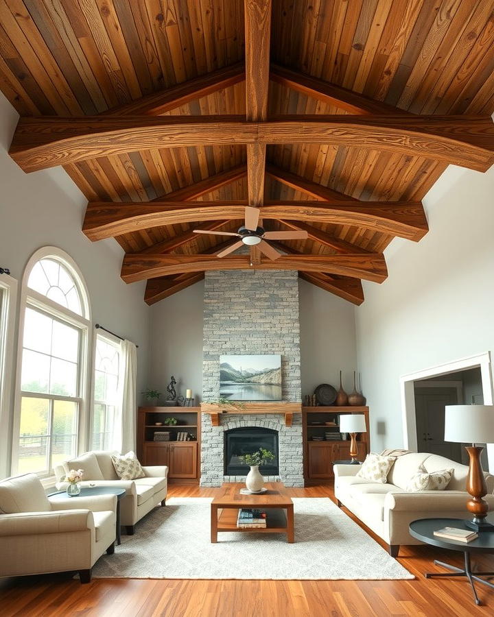 Rustic Wooden Beams for a Cozy Aesthetic - 25 Wood Ceiling Ideas