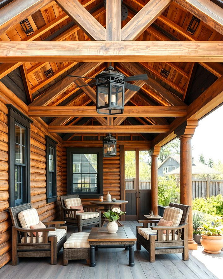 Rustic Wooden Charm - 25 Shed Roof Porch Design Ideas