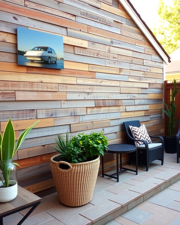 Rustic Wooden Cladding - 25 Patio Wall Ideas