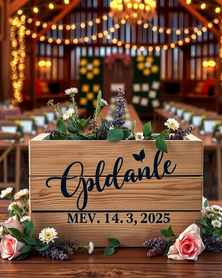 Rustic Wooden Crate Card Box - 30 Wedding Card Box Ideas