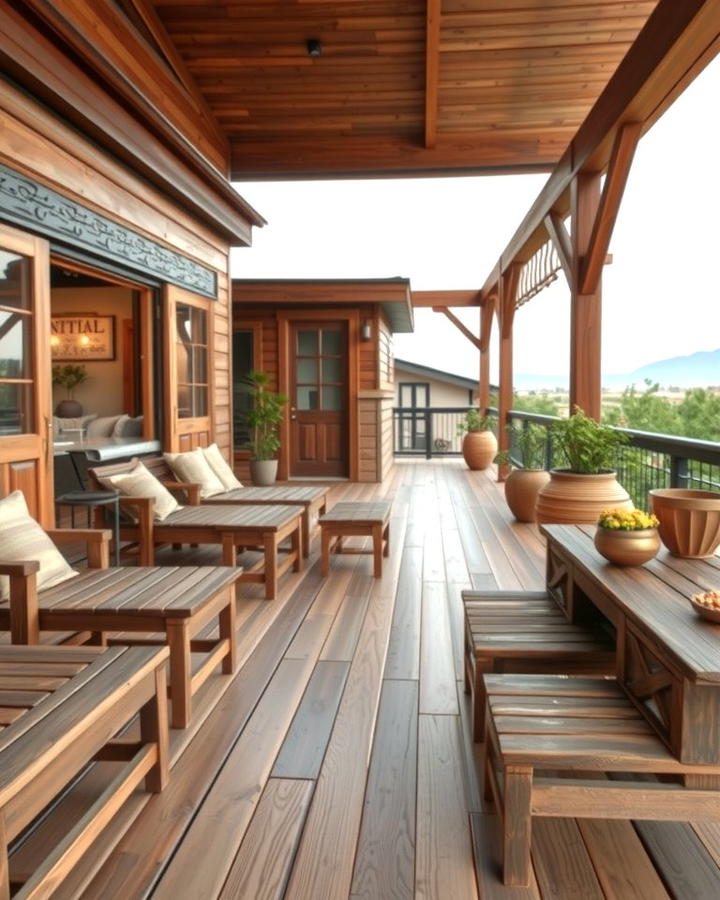 Rustic Wooden Deck - 25 Terrace Desig